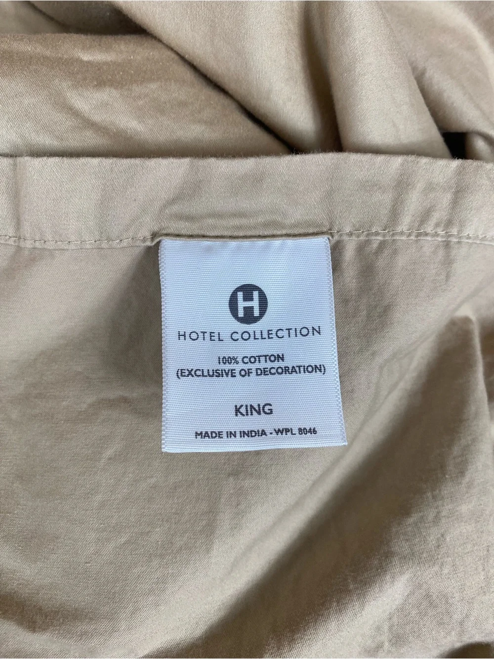 Hotel Collection Tan  King size cotton Like New